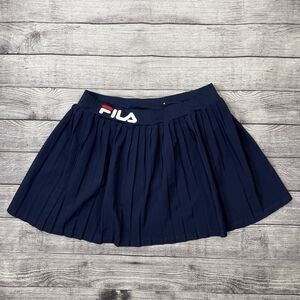 Fila Pleated Mini Skirt Womens Size Large Navy Blue Tennis Tenniscore Athletic